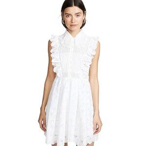 Self-Portrait Leaf Broderie Anglaise Dress  Minidress